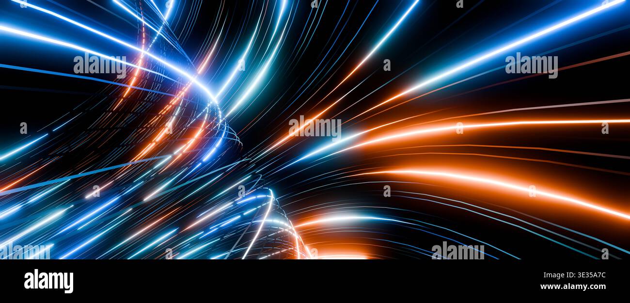 Glowing Speed Lines Futuristic Motion Background Stock Photo