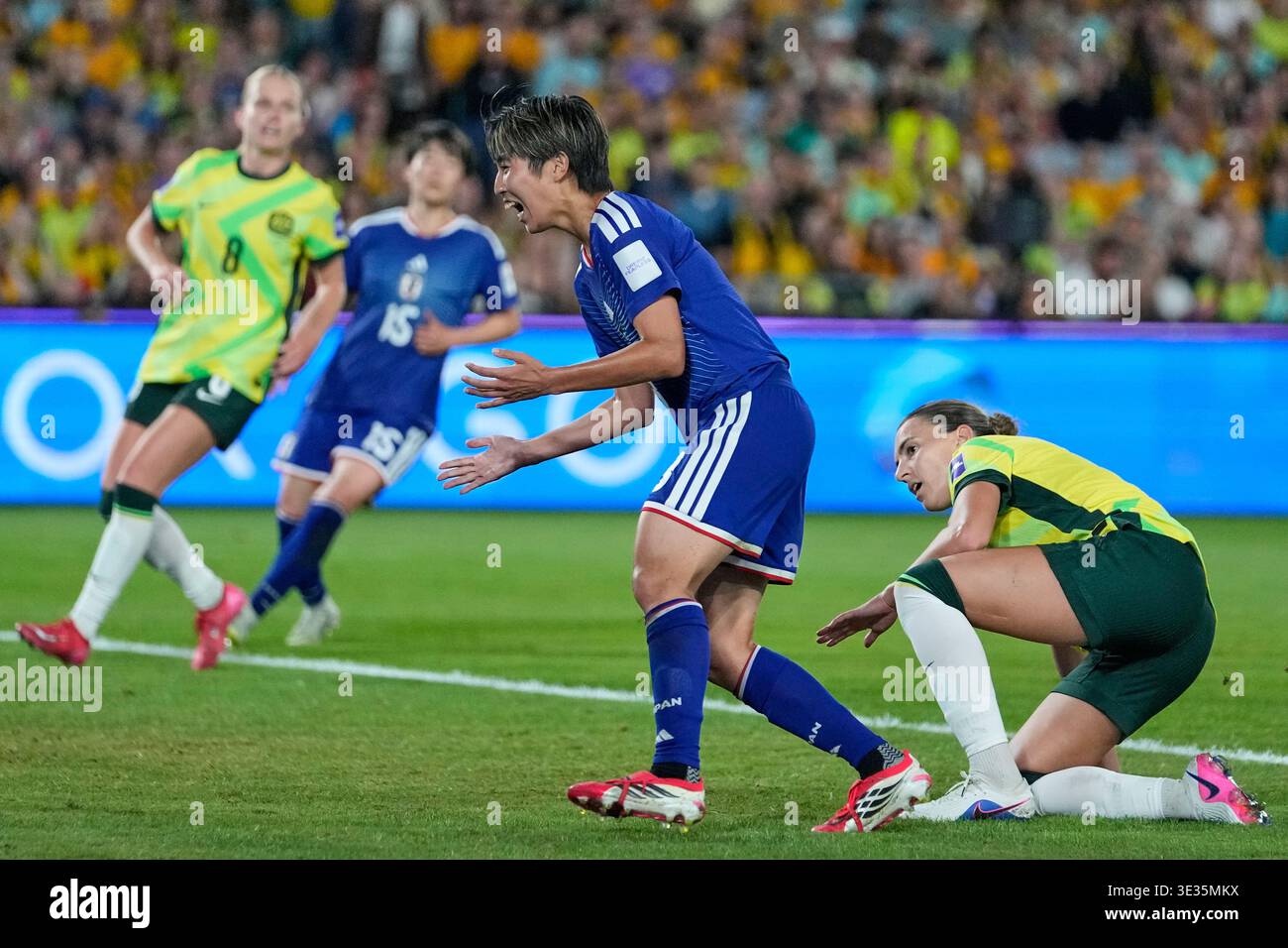 Japan's Riko Ueki reacts after missing a chance during the Women's ...