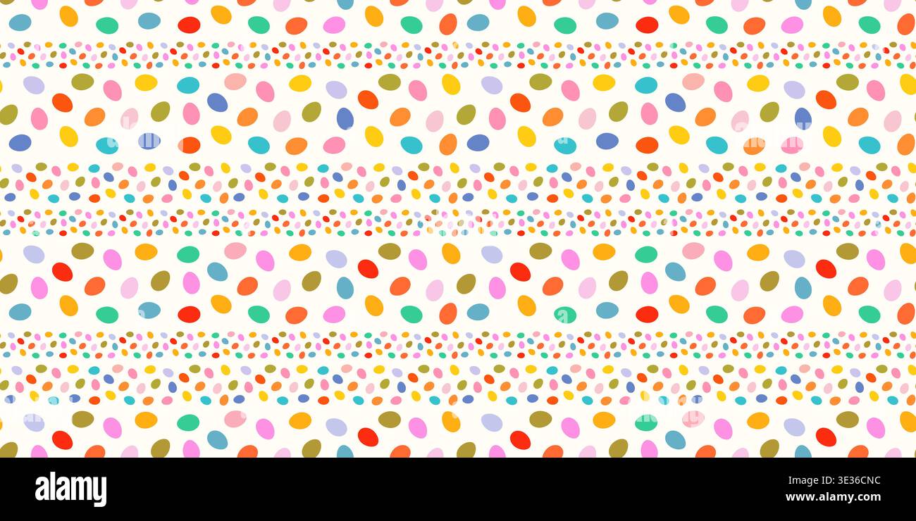 Colorful Easter egg stripes seamless vector pattern, Cute eggs background for spring and Easter designs Stock Vector