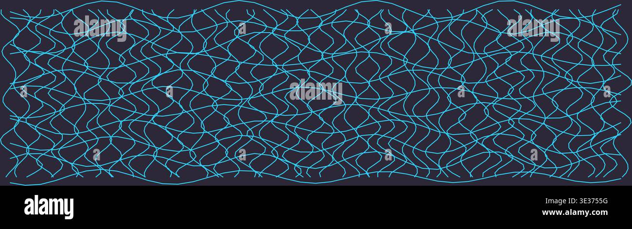 Abstract distorted grid pattern with wavy lines Stock Photo
