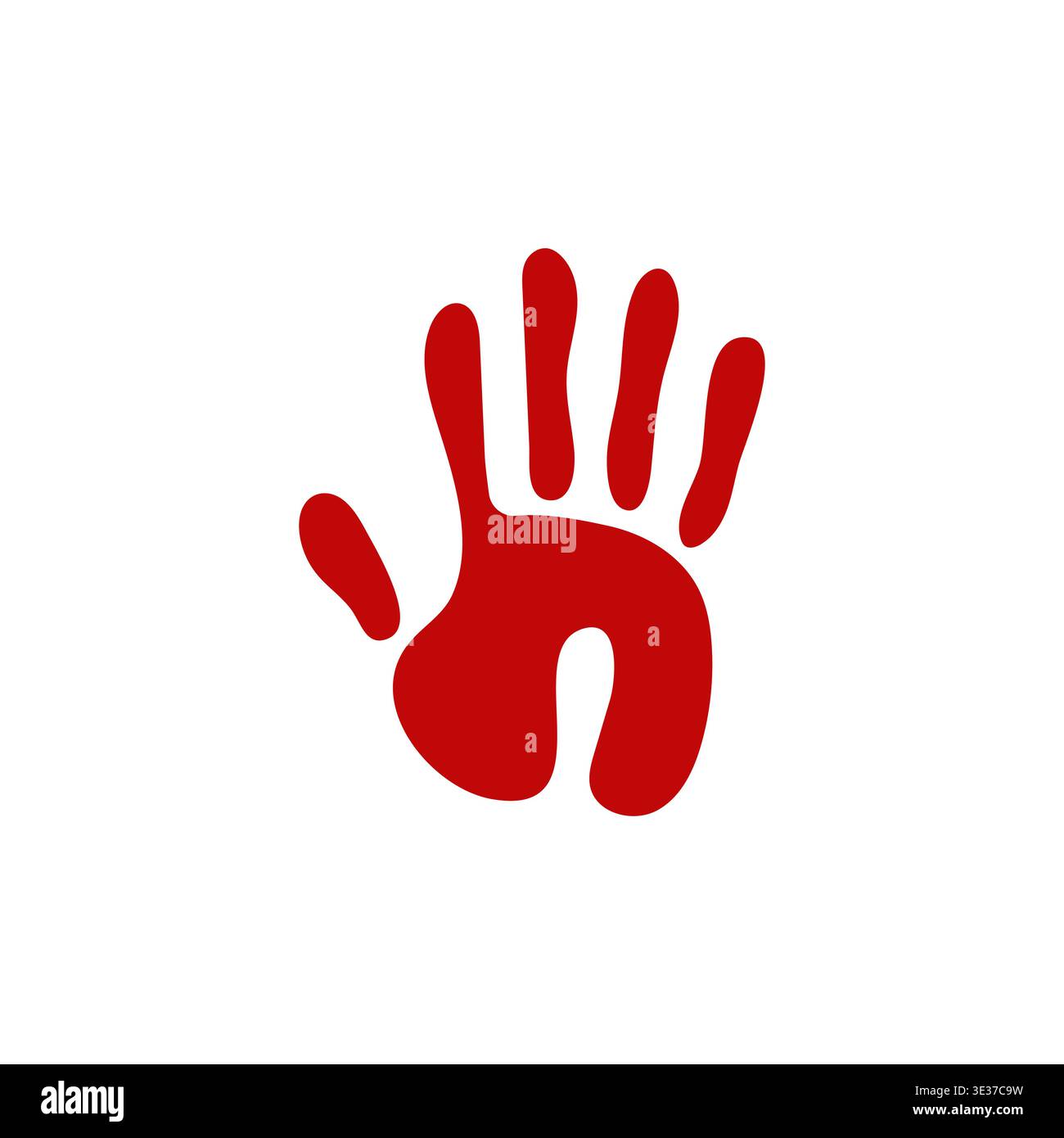 Vector Red Hand Print Red handprint on white background - symbol of unity Stock Vector Image ...