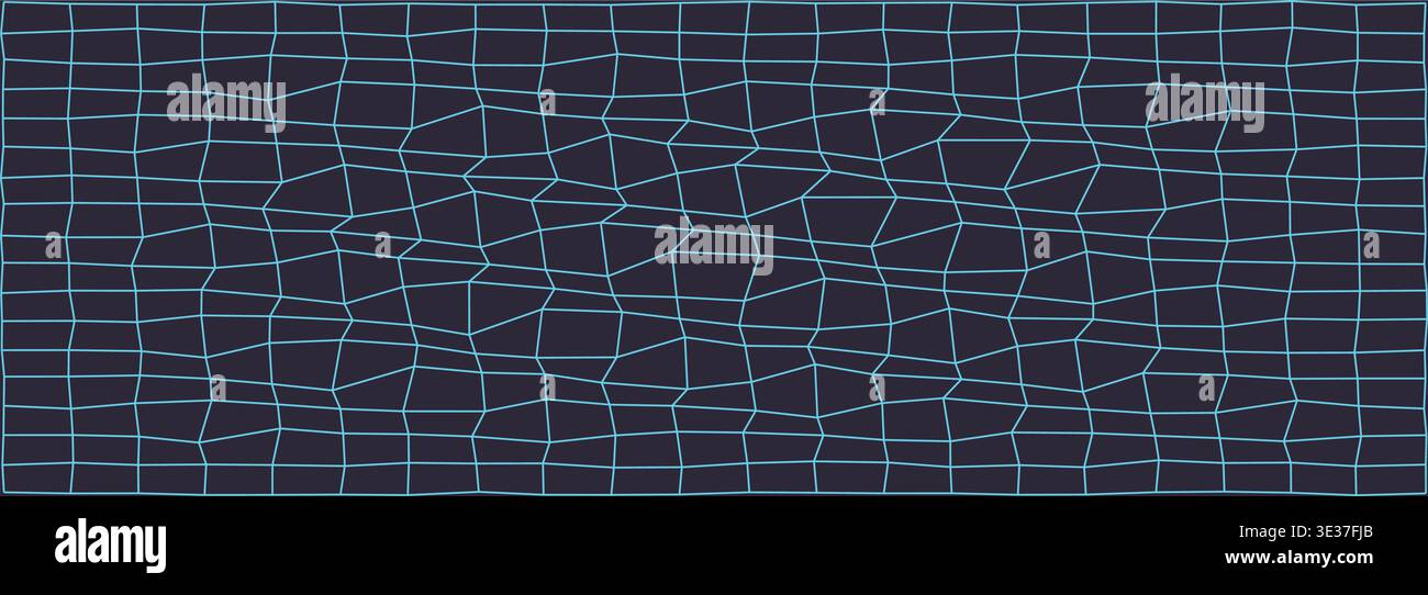 Abstract geometric grid pattern in blue on dark background Stock Vector