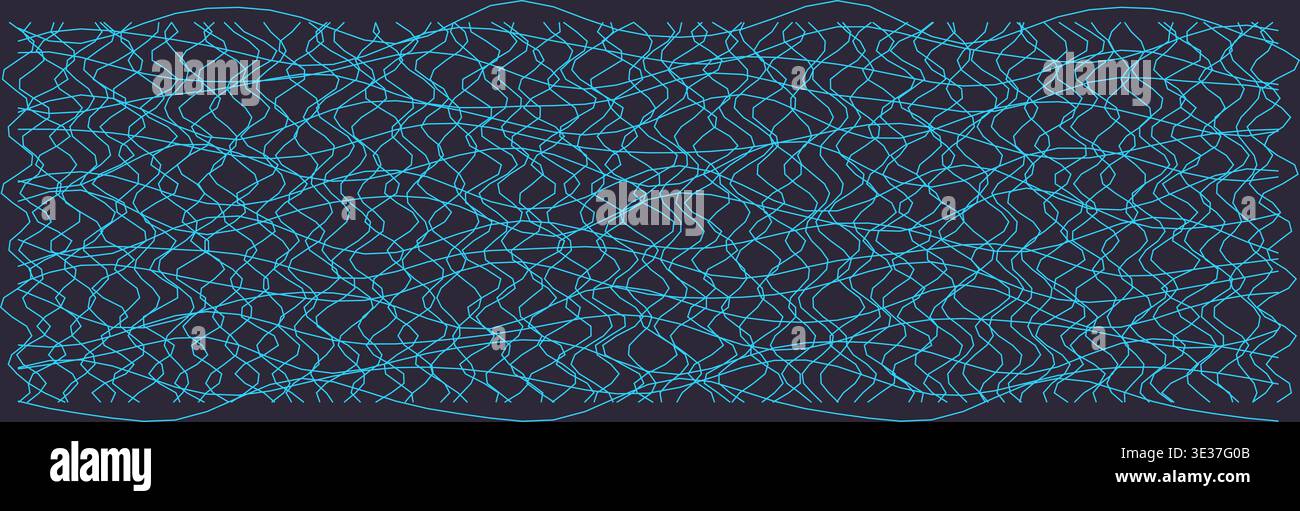 Abstract distorted grid pattern with wavy lines Stock Photo