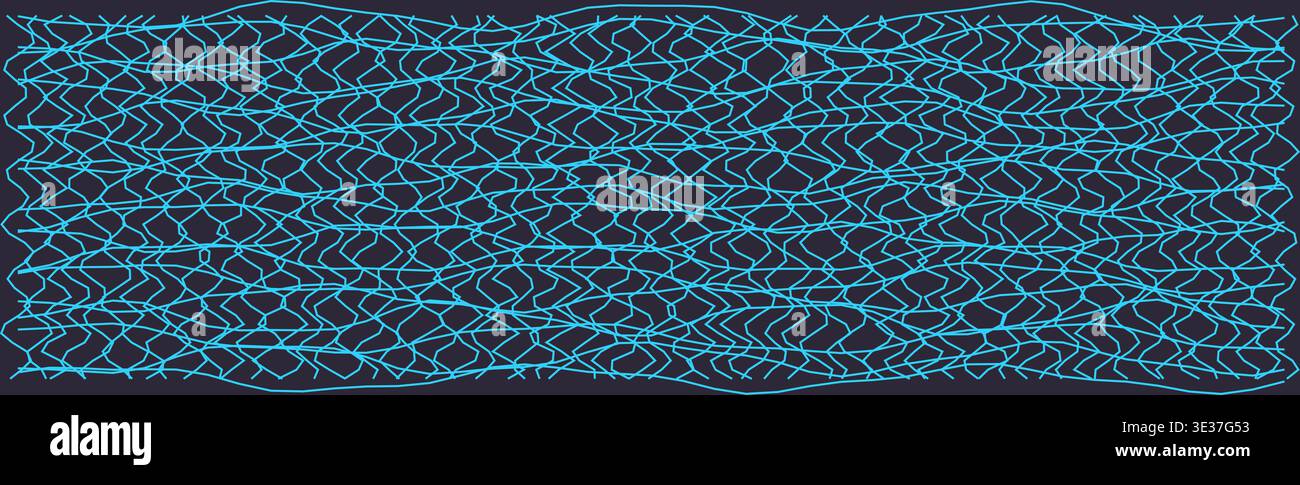 Abstract distorted grid pattern with wavy lines Stock Photo