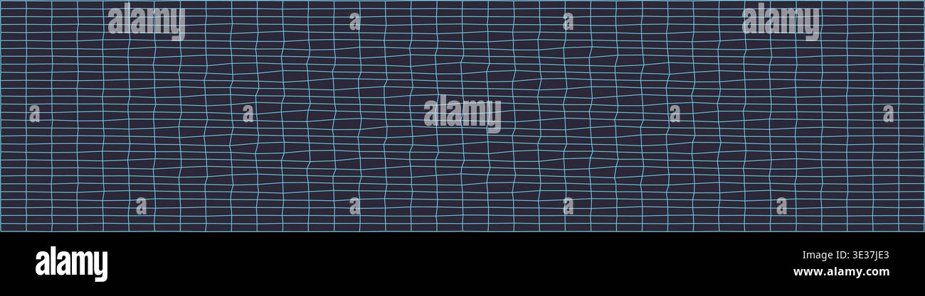 Abstract wave pattern on blue grid background Stock Vector