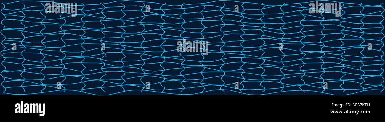 Abstract distorted grid pattern on dark background Stock Vector