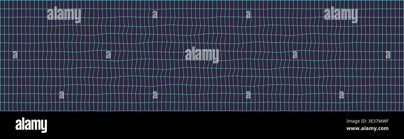 Abstract wavy line grid pattern in dark and blue tone Stock Vector