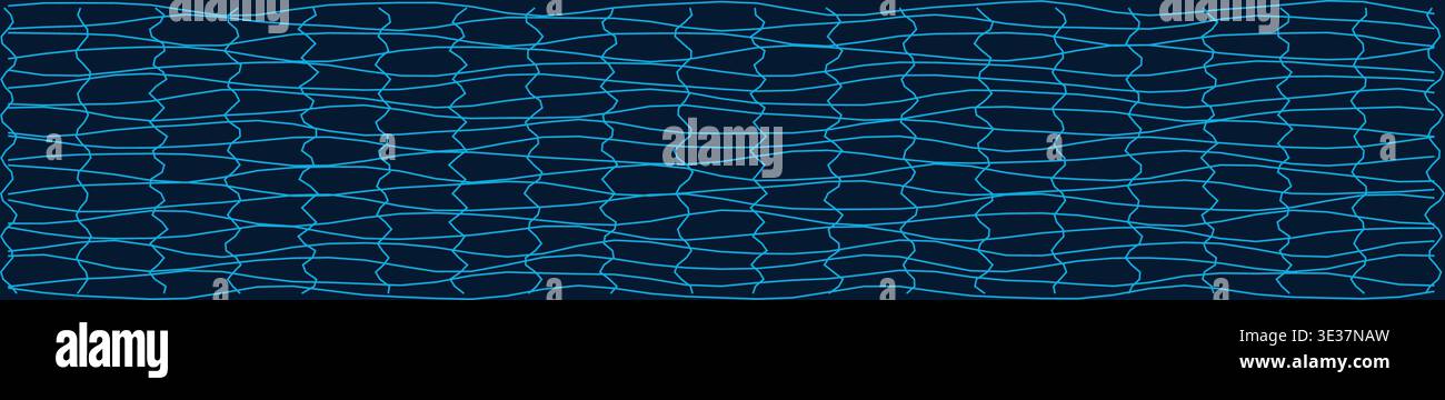 Abstract wavy grid pattern on dark background for digital designs Stock Vector
