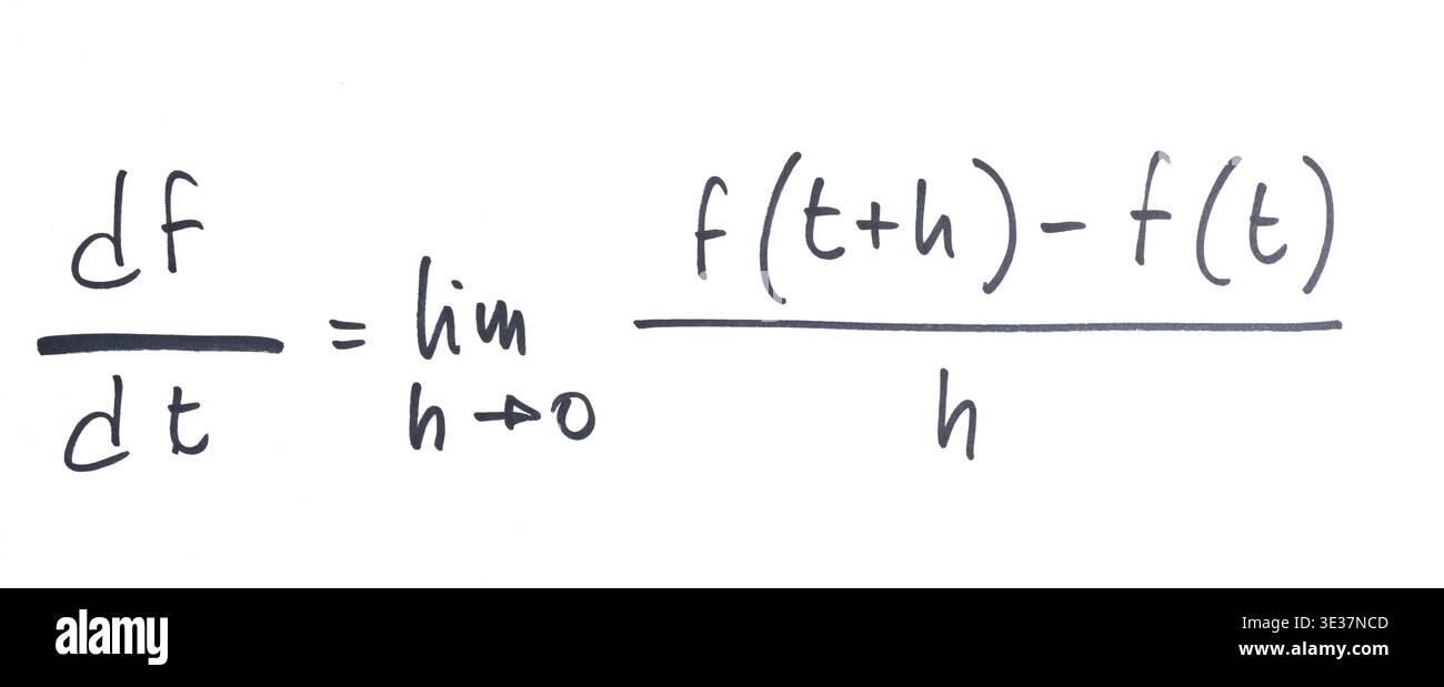 the formula of differential calculus written with black marker on a ...