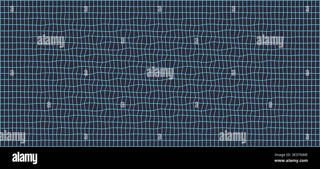 Abstract wavy blue grid pattern for digital background design Stock Vector