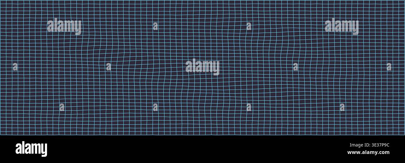Abstract wavy grid pattern on dark background Stock Vector