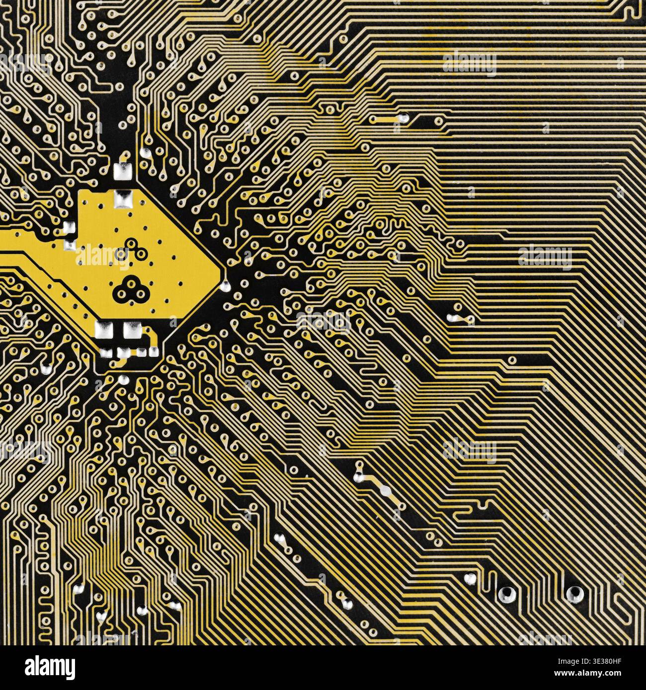 Microelectronic circuit board background close up Stock Photo