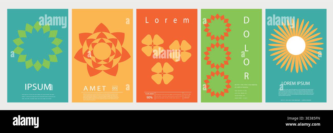 Modern Poster Template. Geometric Banner Design. Isolated Book Cover Layout Background Flyer Business Presentation Report. Brochure. Catalog. Notebook Brand Identity Handbill Pamphlet Stock Vector