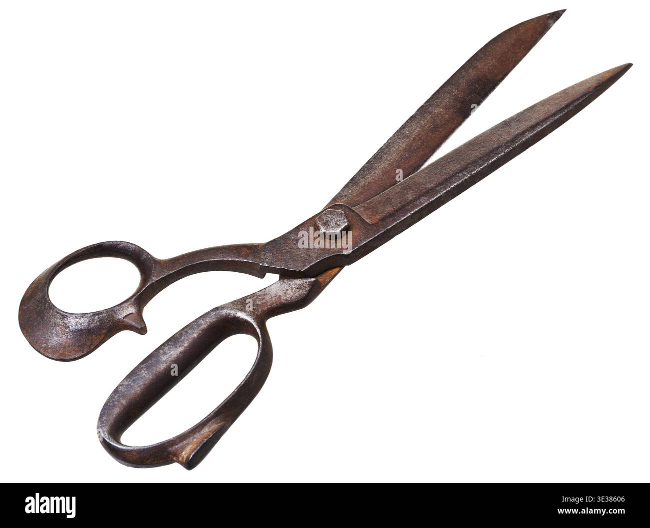 Rusty tailor shears isolated on white background Stock Photo