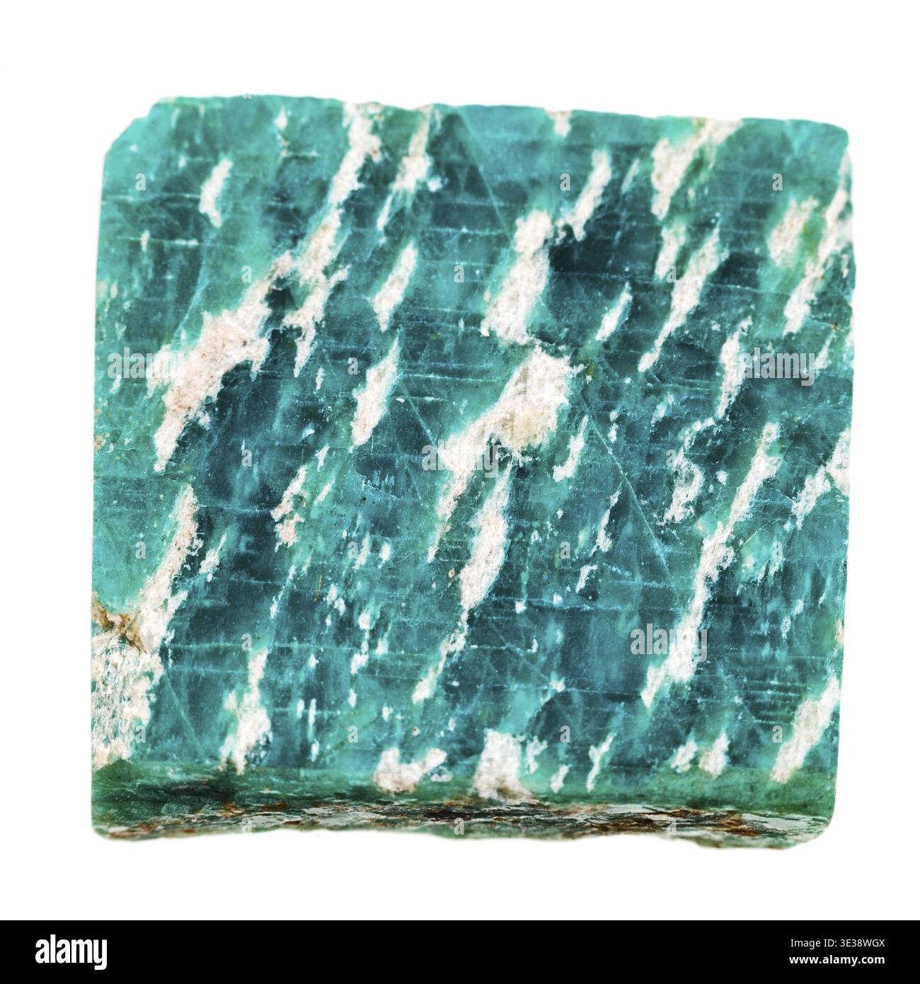 Amazonite mineral stone isolated on white background Stock Photo