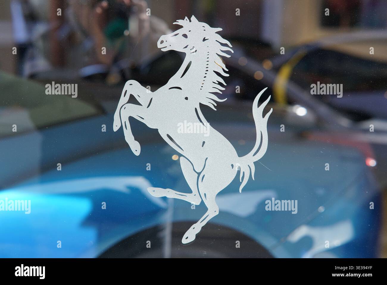 Ferrari logo sticker hi-res stock photography and images - Alamy
