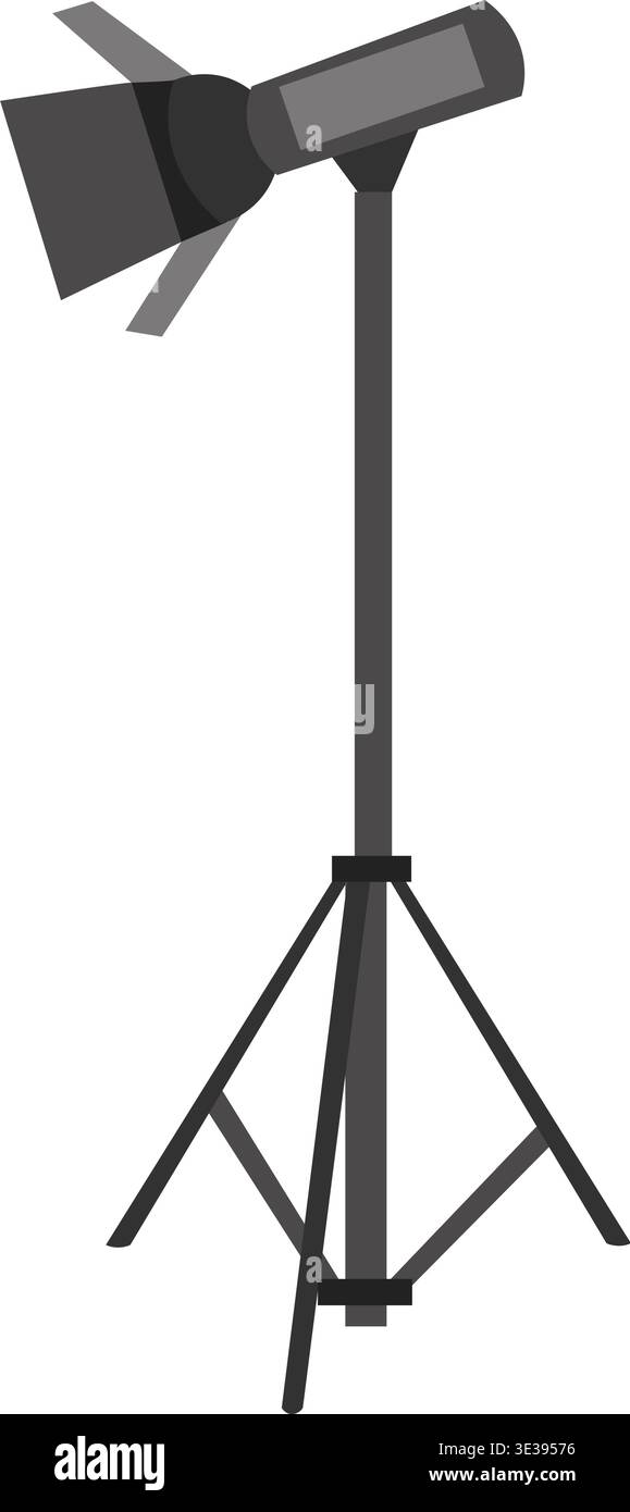 Stage lamp in stand vector icon Stock Vector
