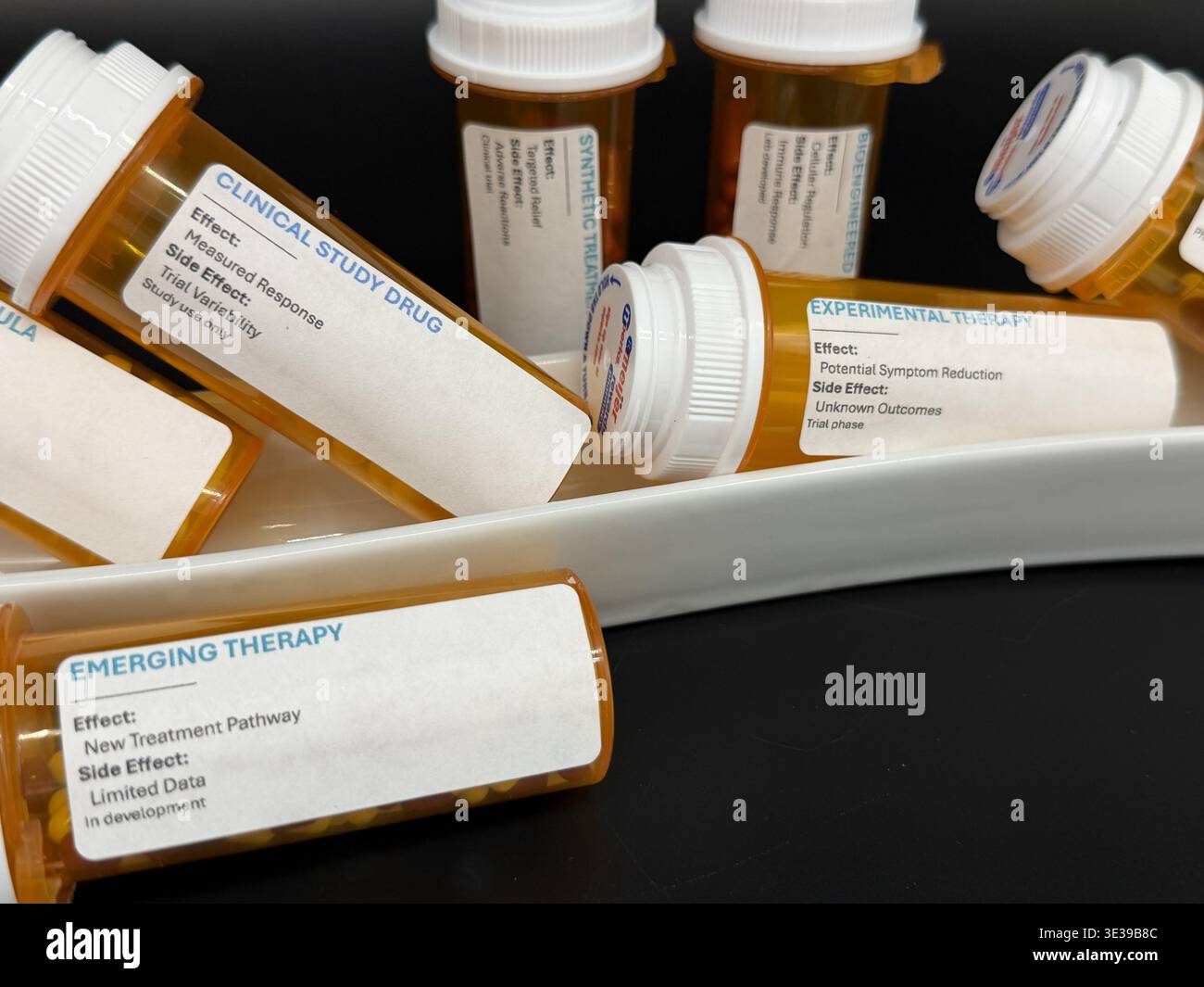 Picture of Generic Experimental Drug labels on Pill Bottles Stock Photo ...