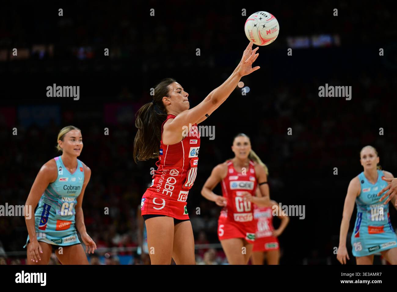 Grace Whyte of the Swifts during the Super Netball Round 2 match ...