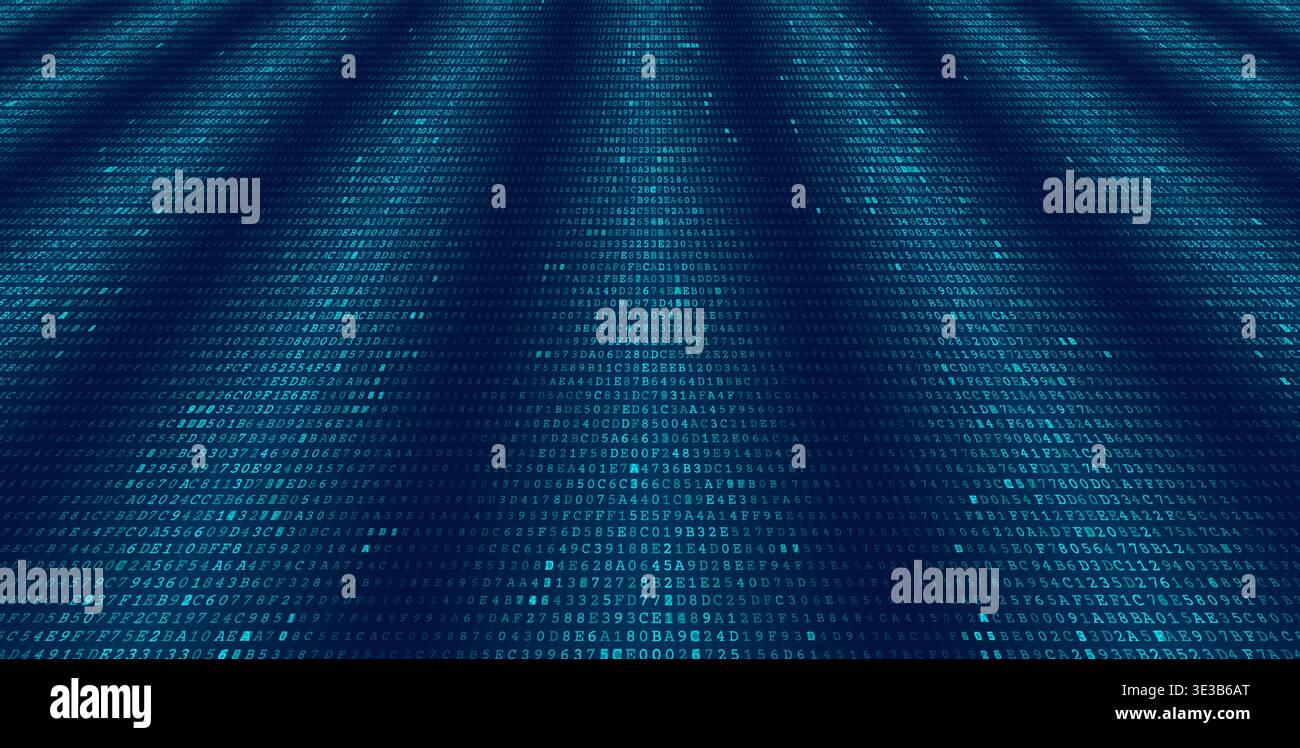 The Stratified Stream - Segmented Binary Data Layers and Multi-Tier Network Architecture. Perspective. Stock Vector