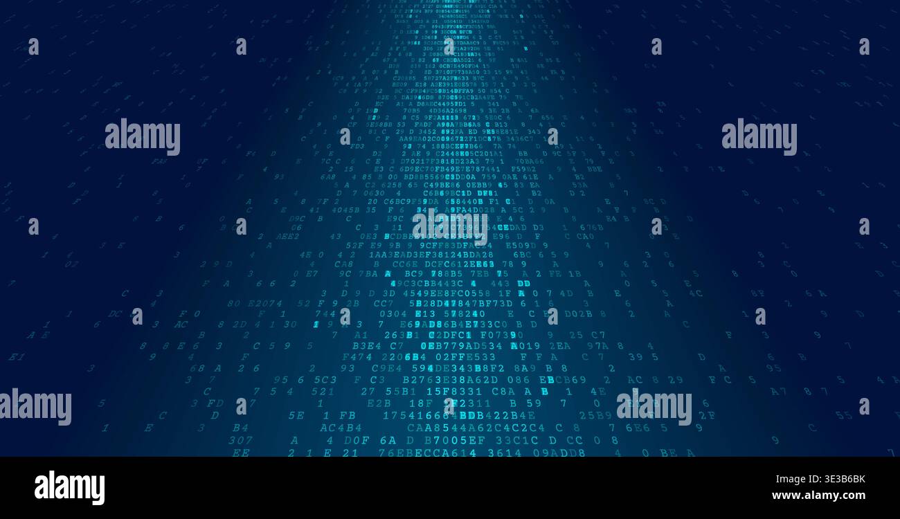 The Central Node - Symmetrical Binary Convergence of High-Frequency Digital Intelligence. Perspective. Stock Vector