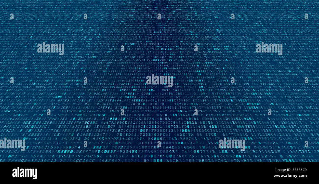 The Logic Array - Abstract Binary Sequence and Metadata Architecture. Perspective. Stock Vector