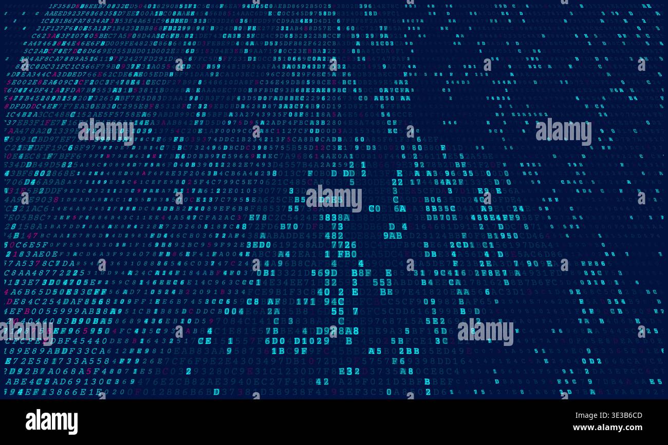 Nexus Waves - Dynamic Binary Topography for Advanced Fintech and Server Architecture Stock Vector