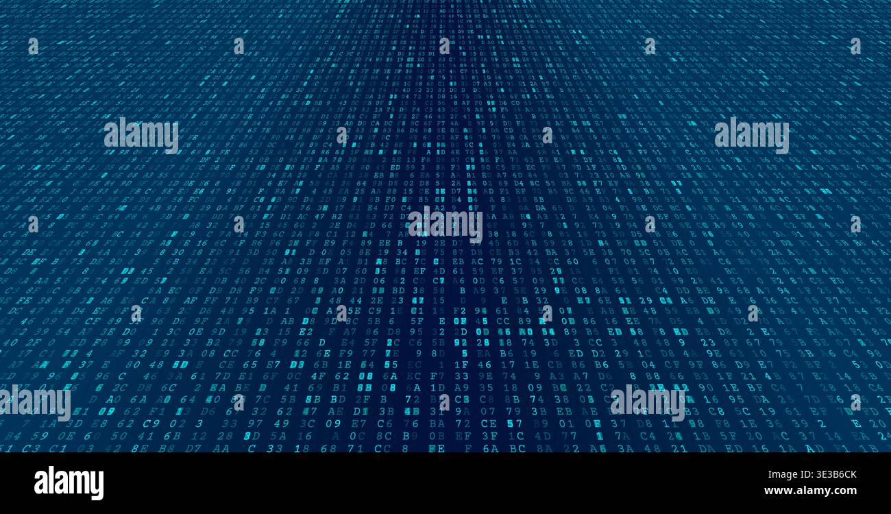 Bitstream Array - Precise Binary Logic Distribution and Data Infrastructures. Perspective. Stock Vector