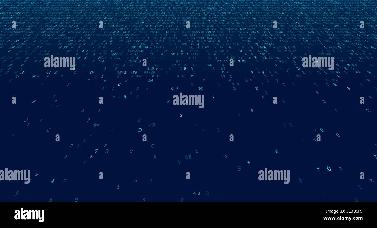Luminous binary digits drip down a digital canvas like electronic rain. This falling data sequence visualizes the continuous stream of information wit Stock Vector