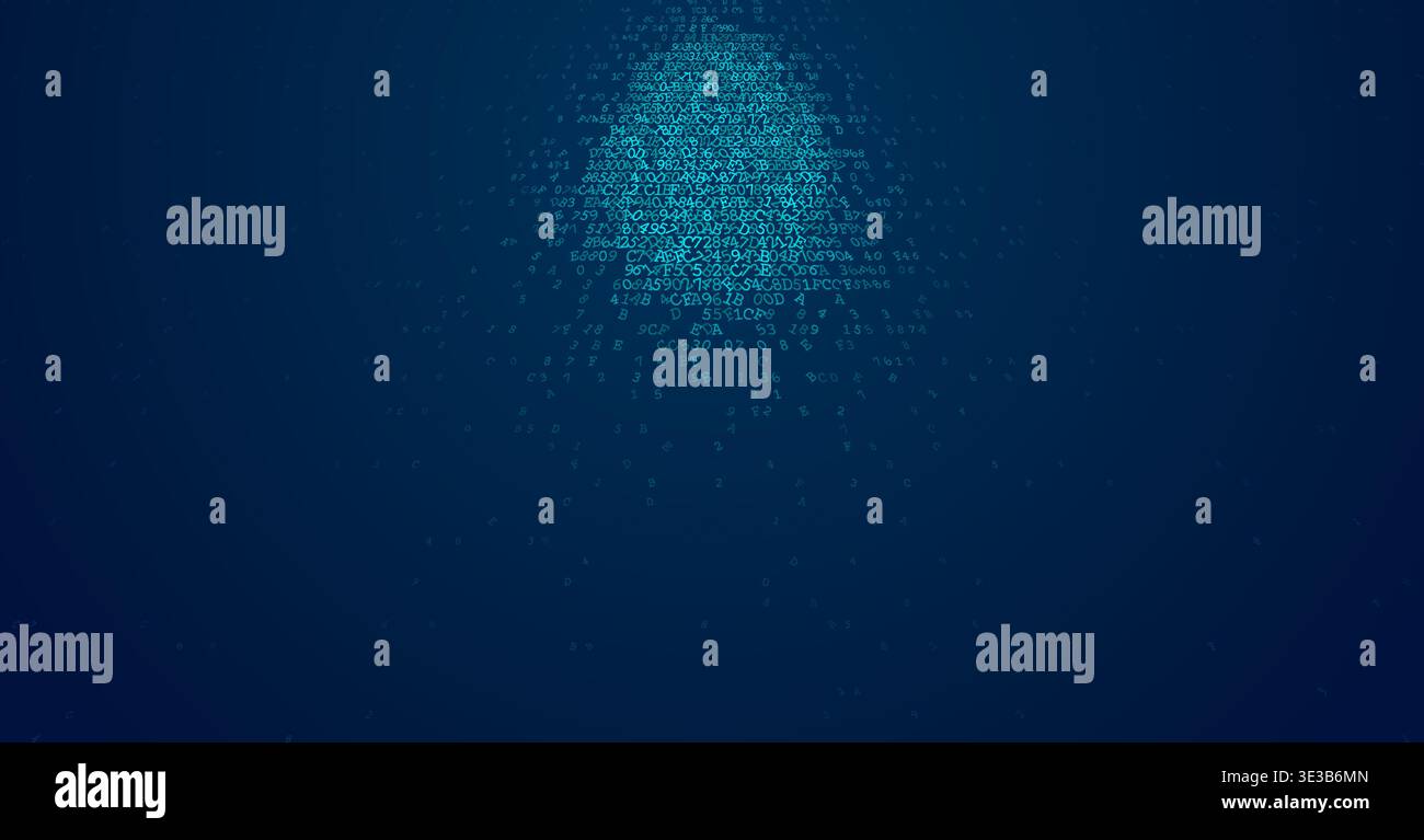 Abstract Digital Intelligence Concept Featuring a Dense Glowing Sphere of Binary Code Symbols Floating in a Virtual Space. Perspective. Stock Vector