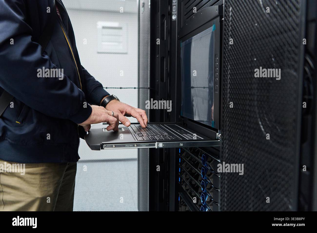 Technician types on rack hi-res stock photography and images - Alamy