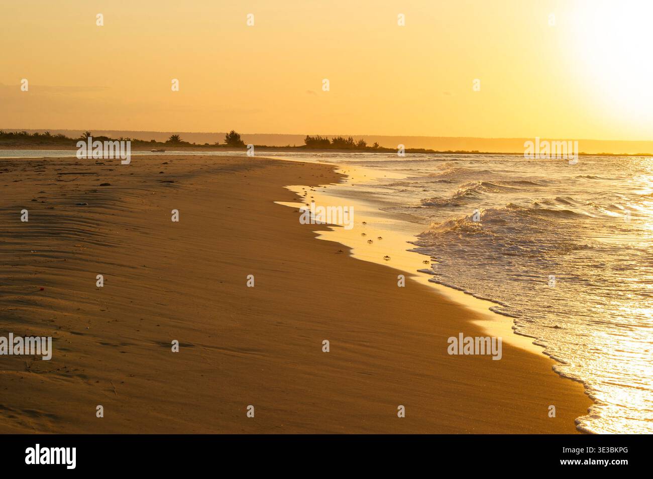 Sunset over the ocean, Tofo, Mozambique Stock Photo