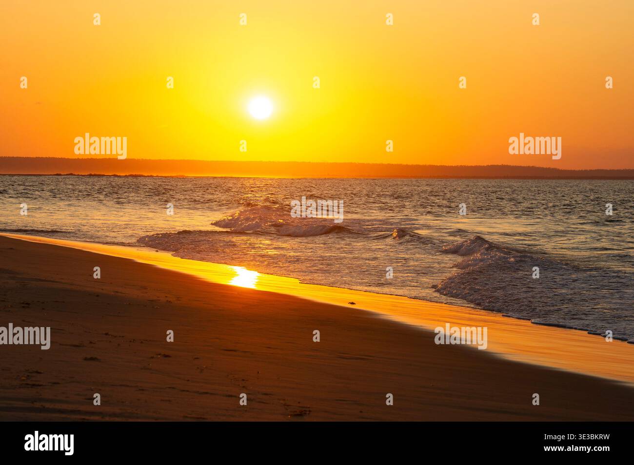 Sunset over the ocean, Tofo, Mozambique Stock Photo