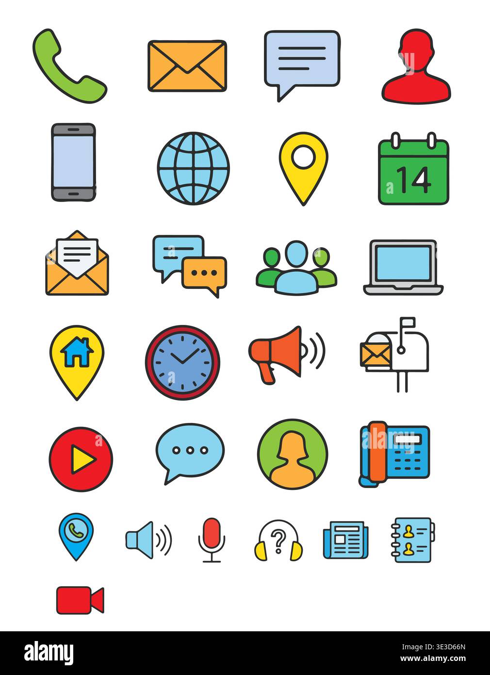 social media communications icons Stock Vector