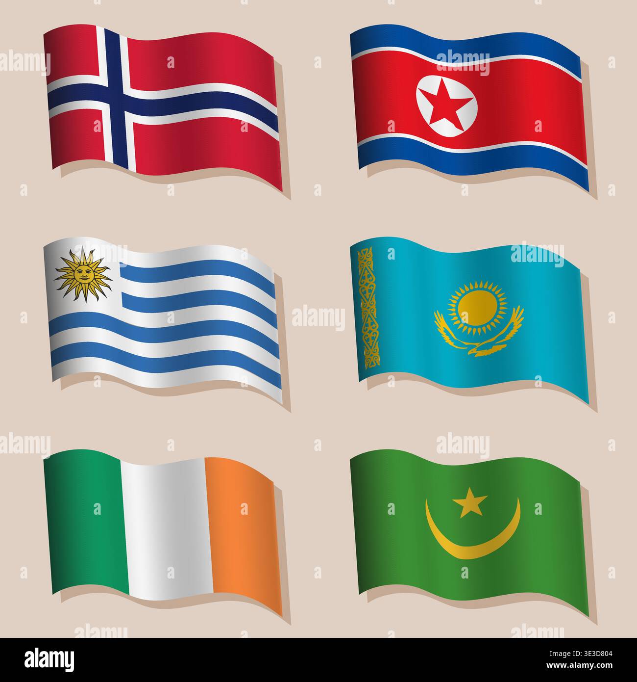 Vector abstract set of wavy flags of the world Stock Vector Image & Art ...
