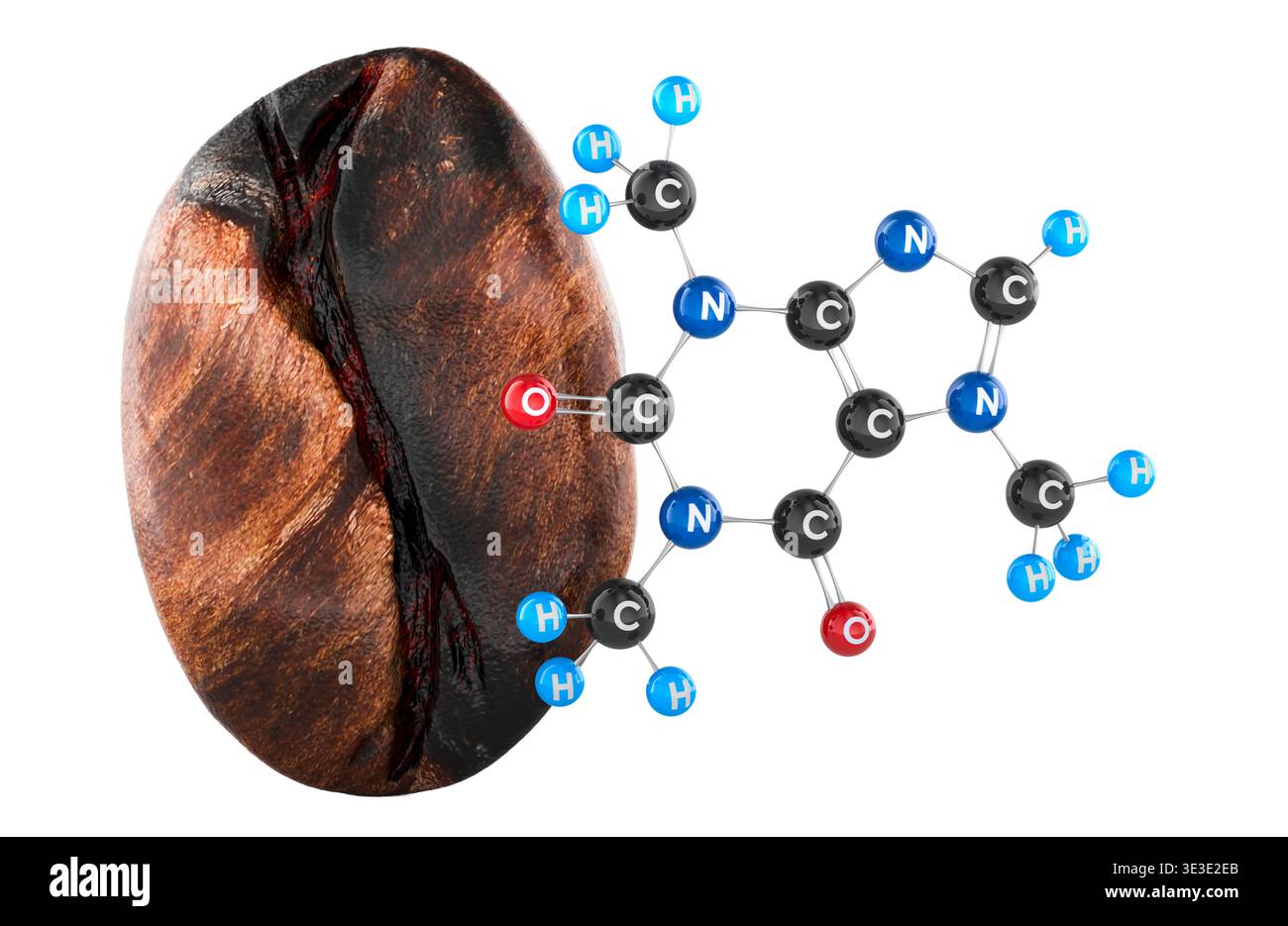 Caffeine molecular structure central hi-res stock photography and ...