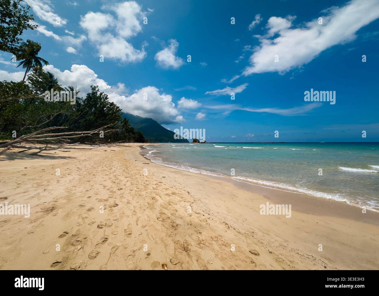 Sabang Beach in Puerto Princesa, Palawan, Philippines, with soft white sand and turquoise water, under a bright tropical sky. - Smartphone Captured Stock Image