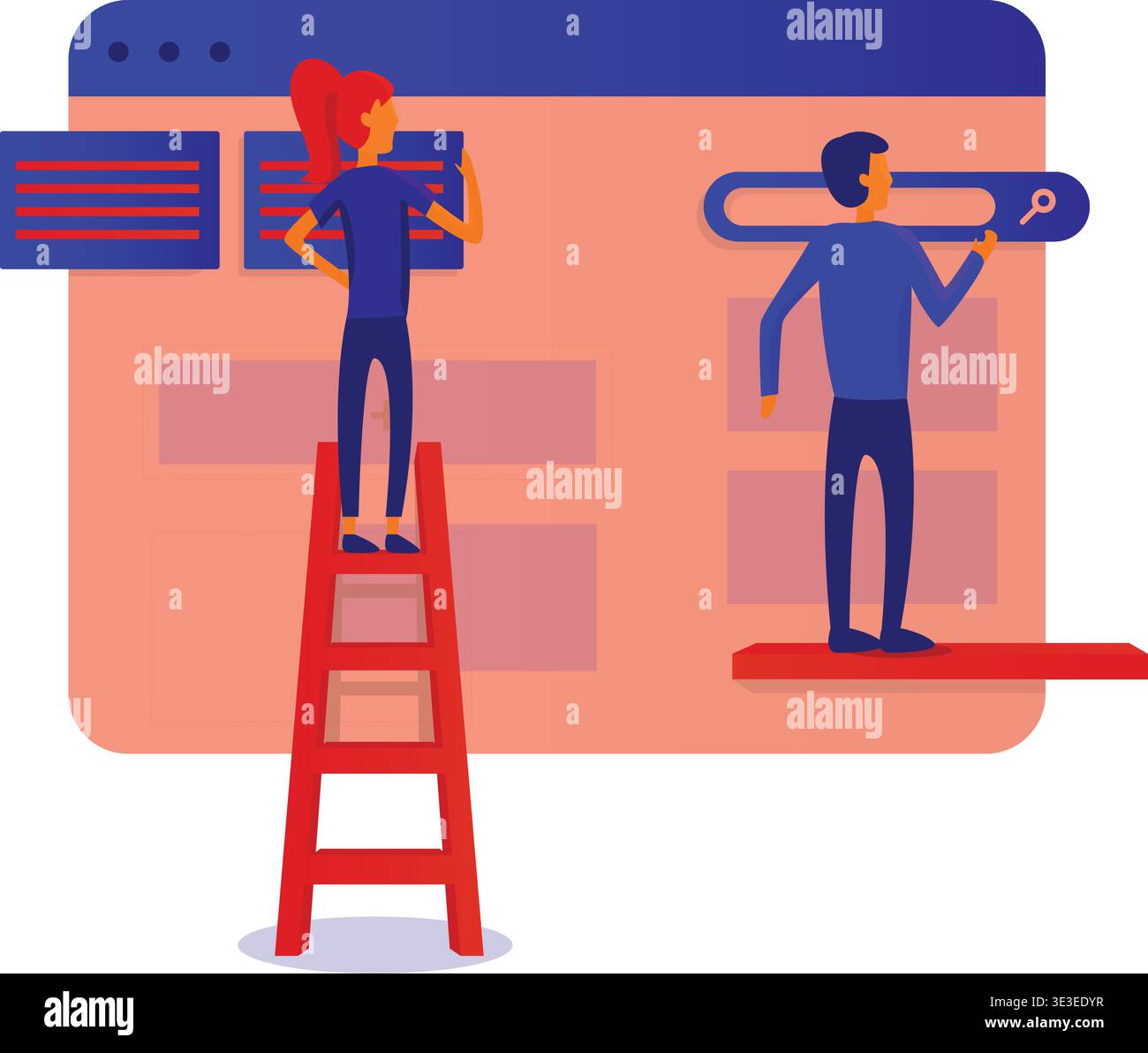 Web Interface Collaboration – UI Design and Interaction Illustration ...