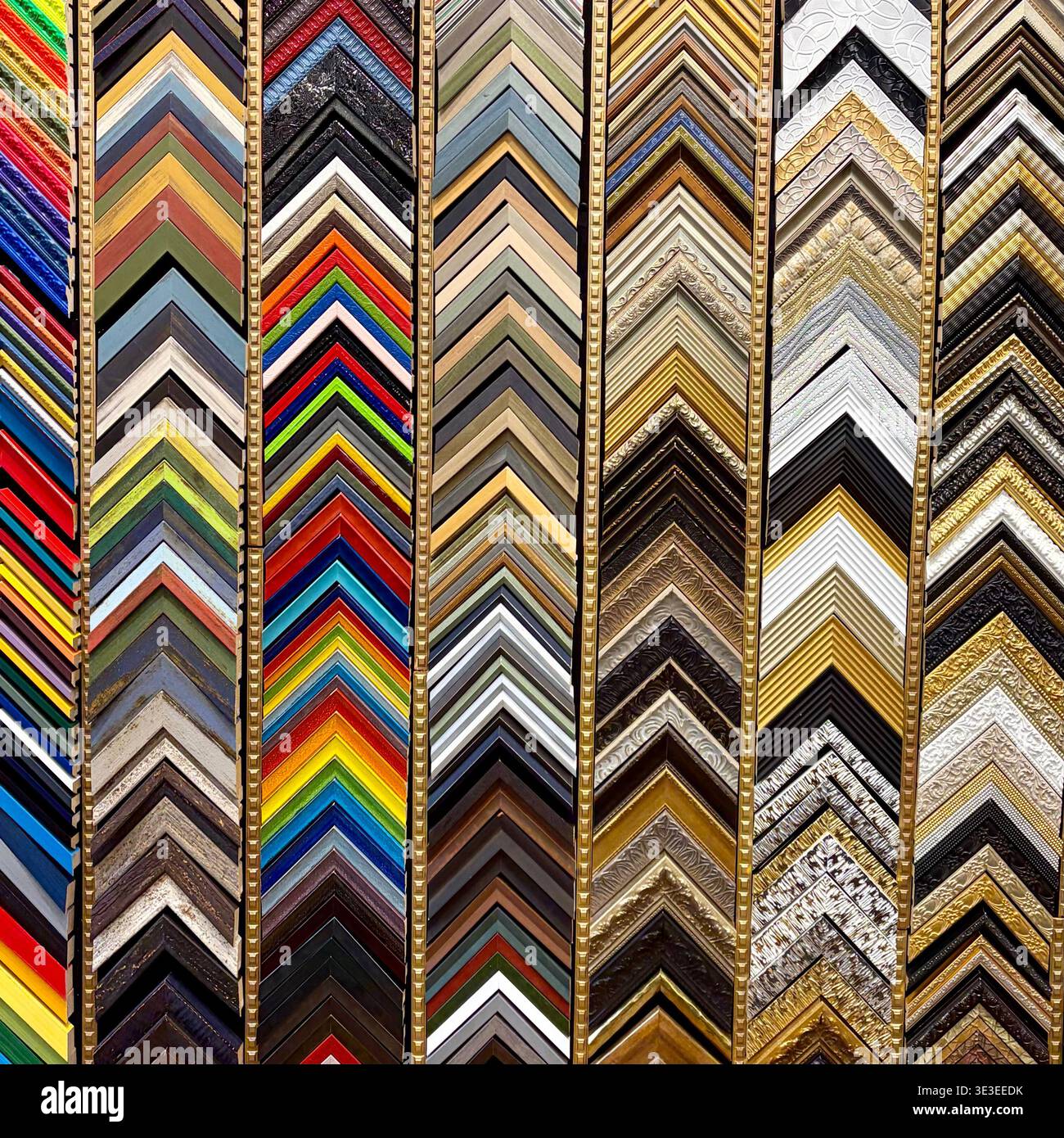Multicolored frames are displayed in a store. - Smartphone Captured Stock Image