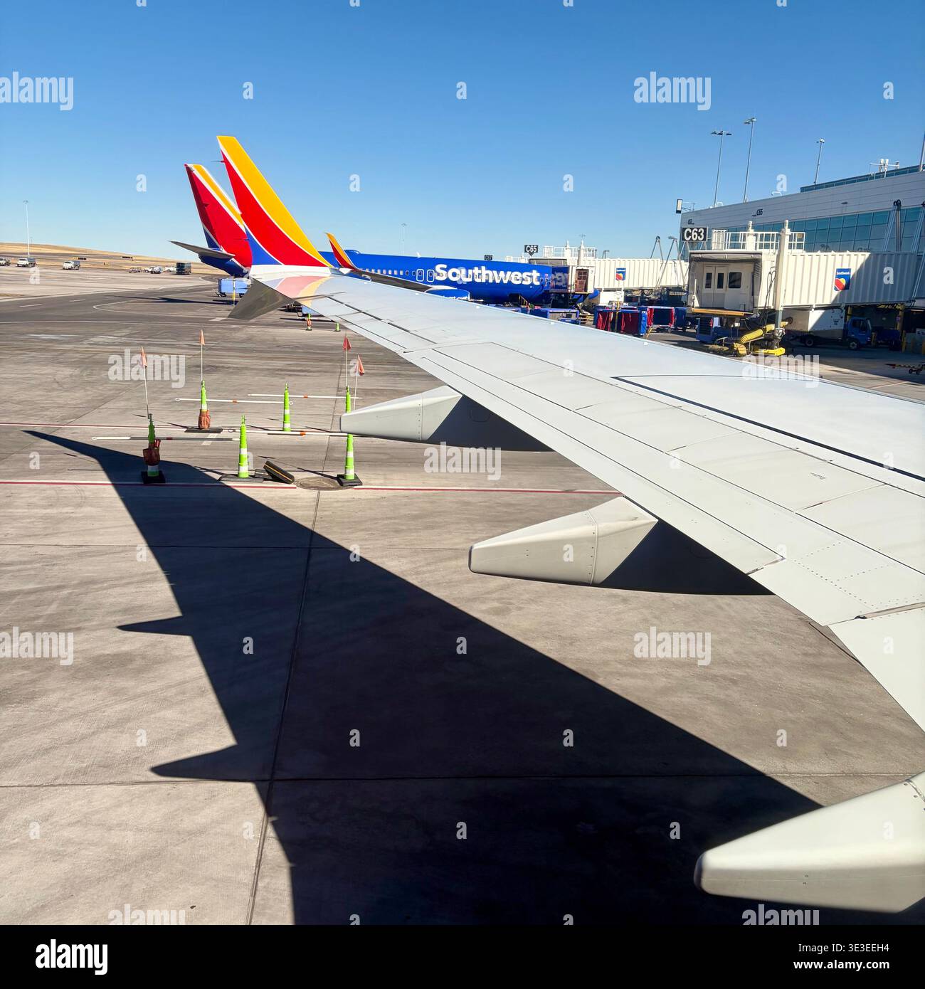 The view from the window of an airplane. - Smartphone Captured Stock Image