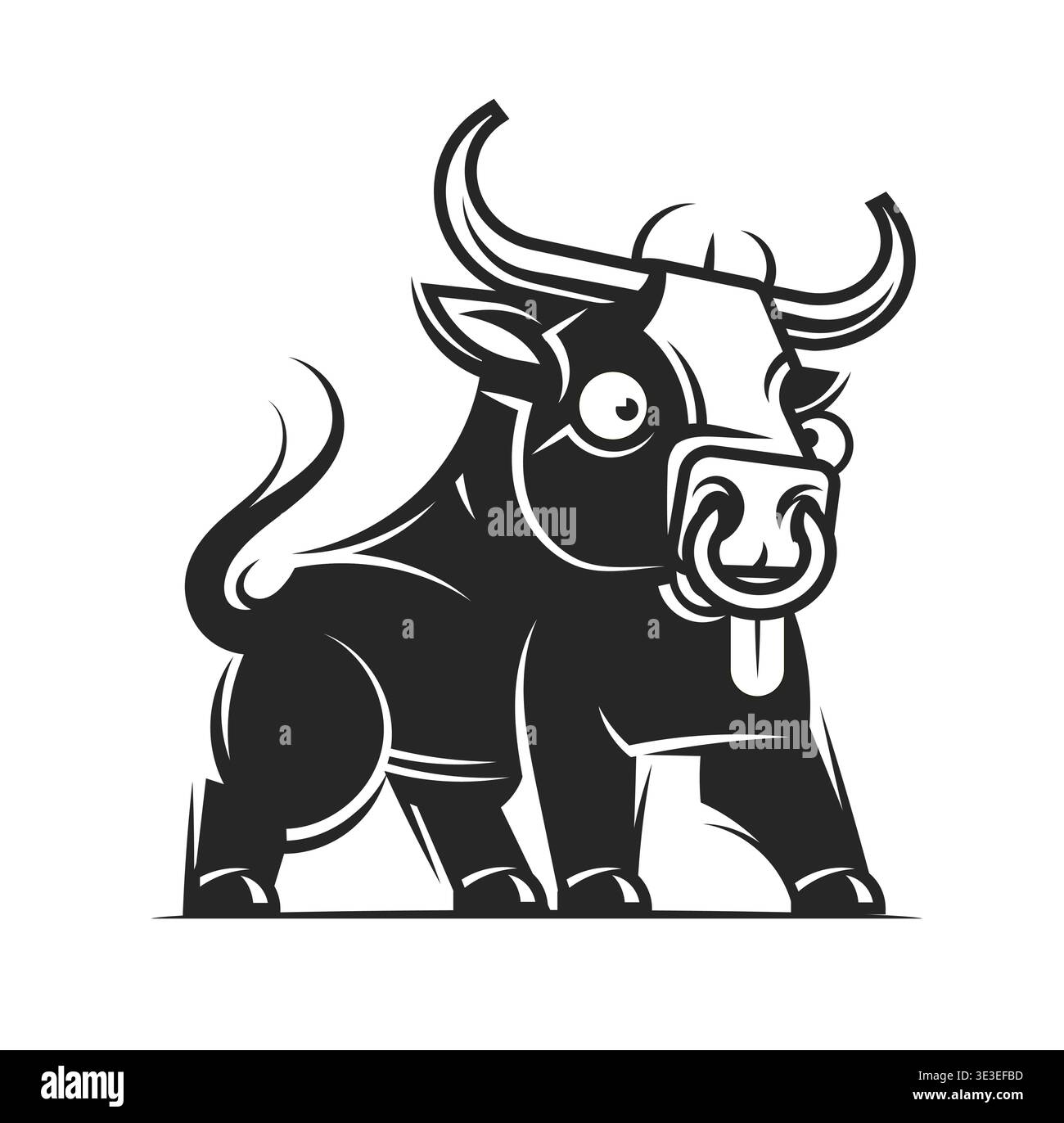 angry bull head mascot vector illustration Stock Vector