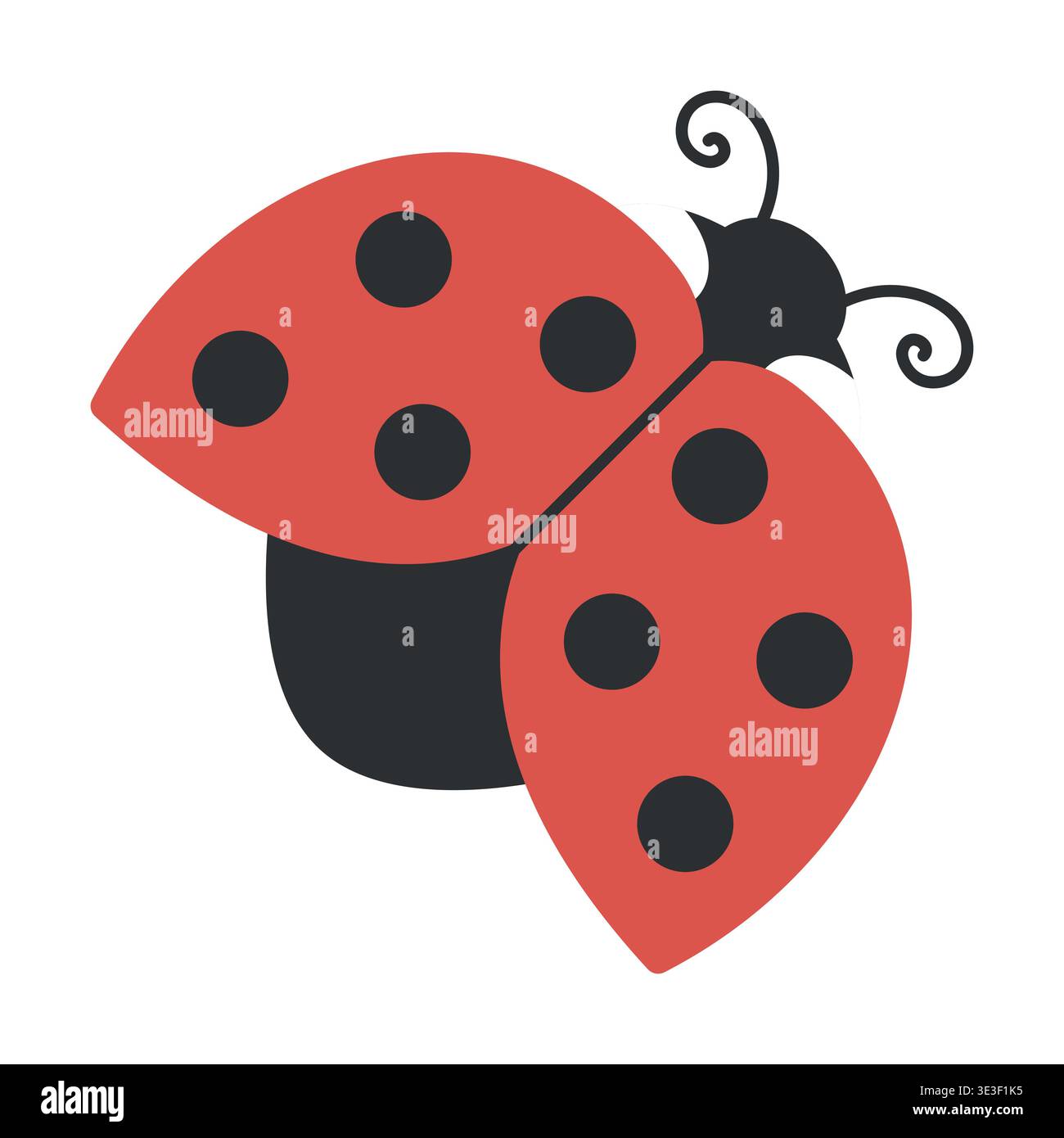 Ladybug. A simple vector illustration in a flat style. White background. Stock Vector
