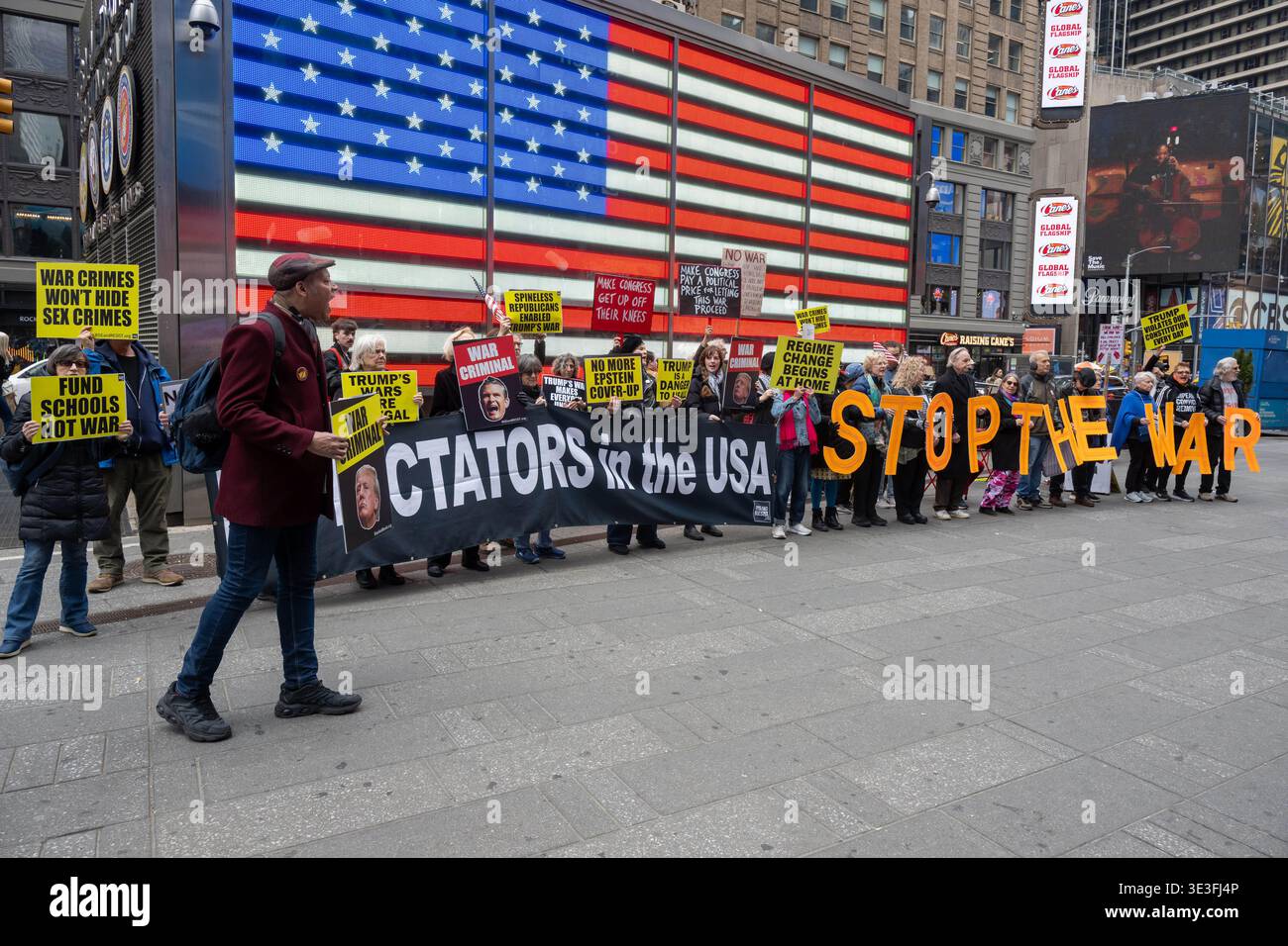 Small Size Protest An activist chant during a small anti-war protest organized by Rise and ...
