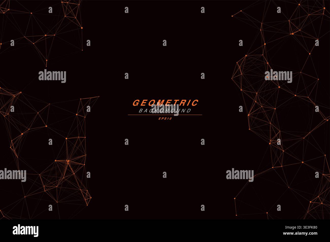 Abstract Split Layout Geometric Network Plexus Background, Connected Dots Lines Technology Copy Space Vector Wallpaper, Futuristic Molecular Web Node Stock Vector