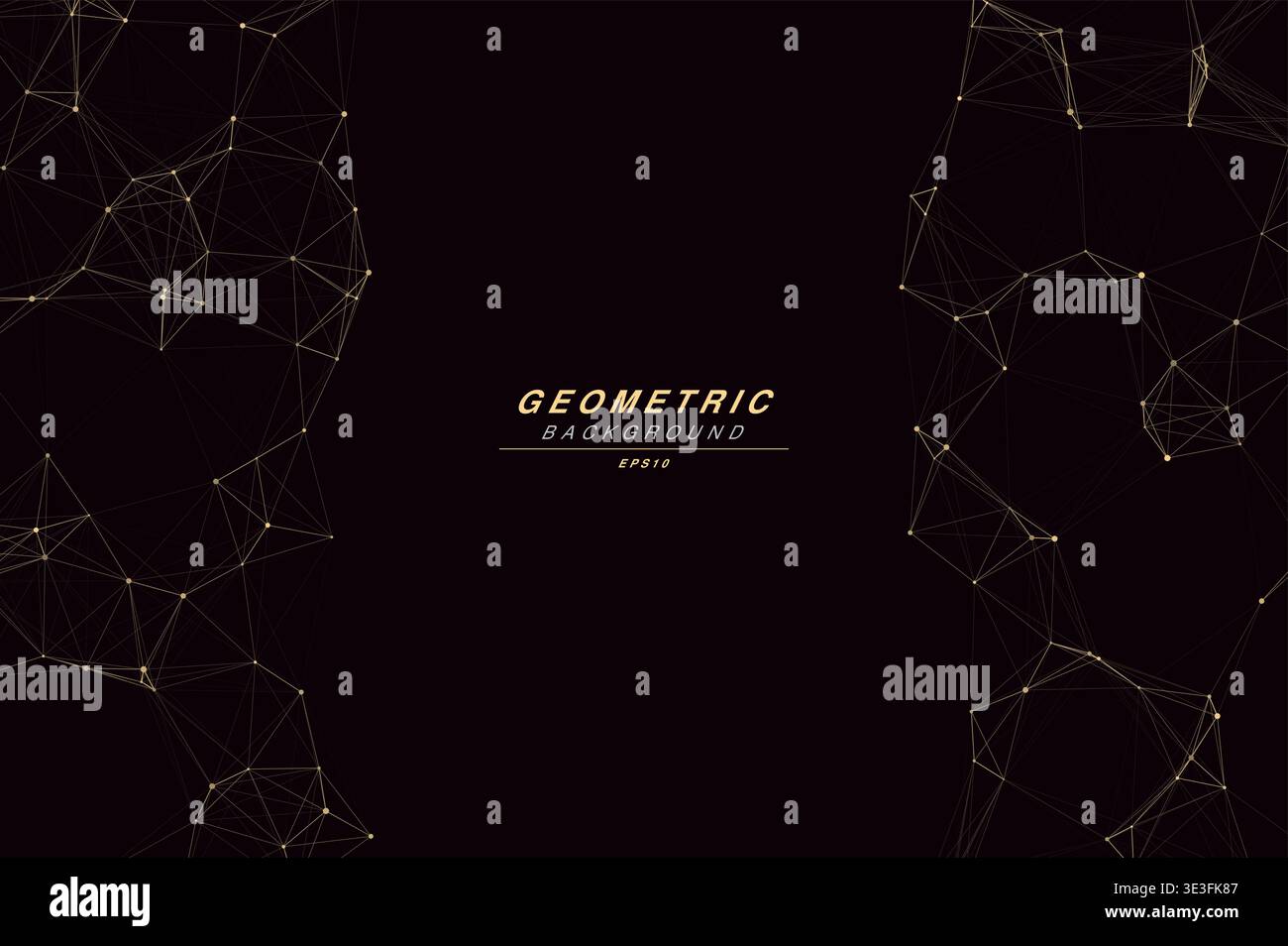 Abstract Split Layout Geometric Network Plexus Background, Connected Dots Lines Technology Copy Space Vector Wallpaper, Futuristic Molecular Web Node Stock Vector