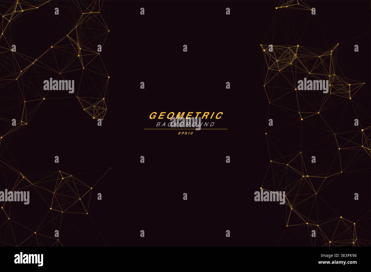 Abstract Split Layout Geometric Network Plexus Background, Connected Dots Lines Technology Copy Space Vector Wallpaper, Futuristic Molecular Web Node Stock Vector