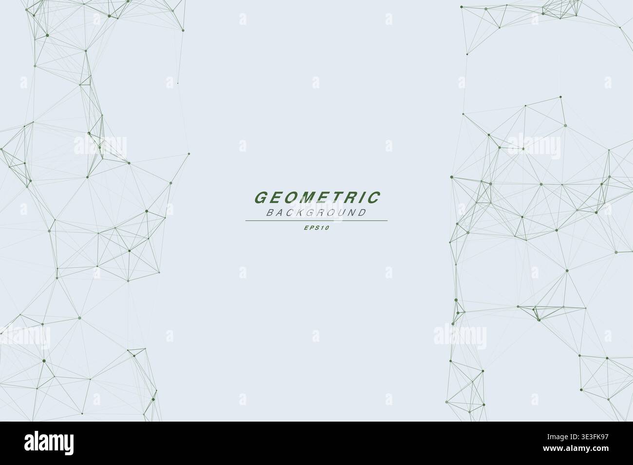 Abstract Split Layout Geometric Network Plexus Background, Connected Dots Lines Technology Copy Space Vector Wallpaper, Futuristic Molecular Web Node Stock Vector