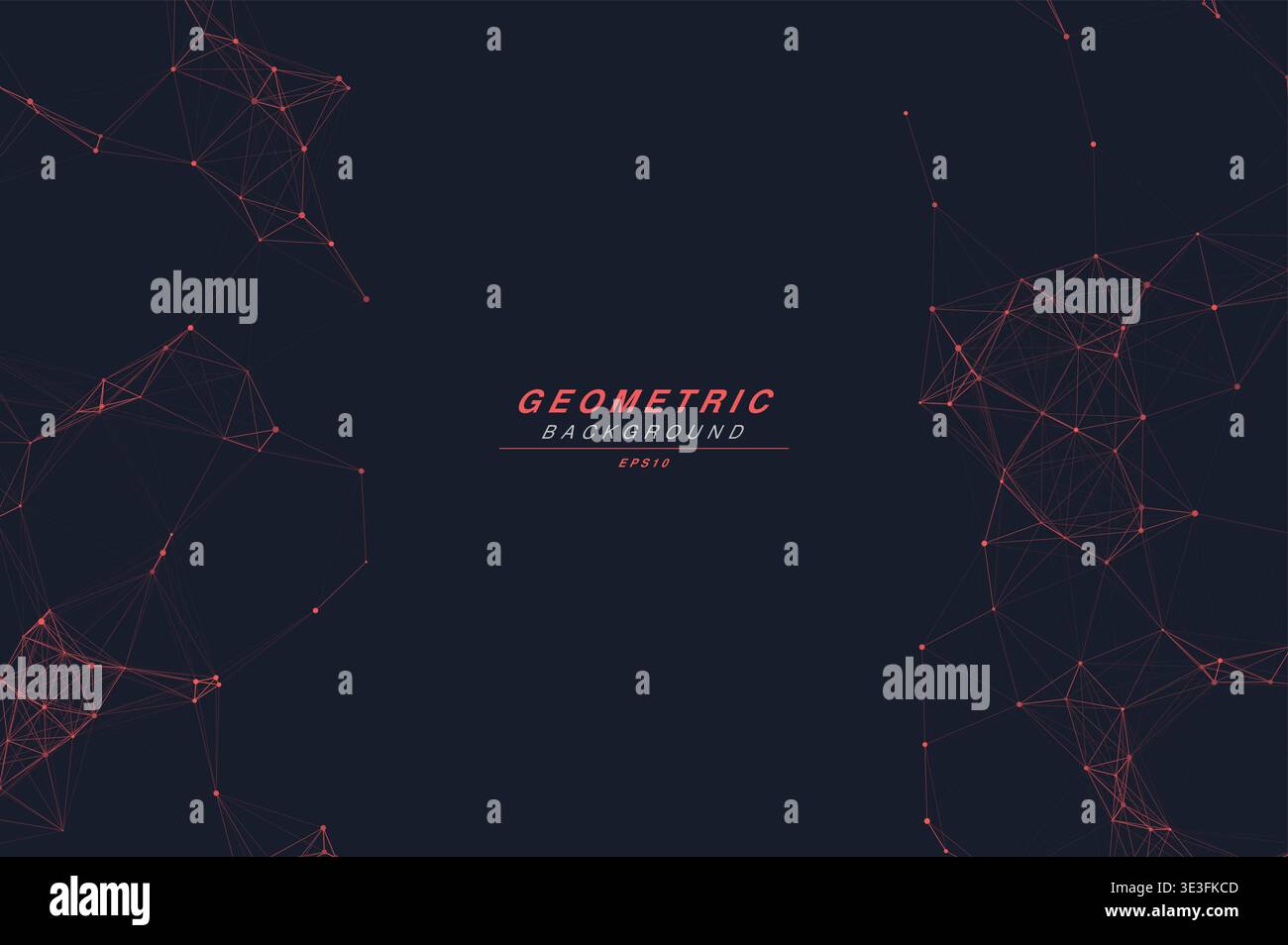 Abstract Split Layout Geometric Network Plexus Background, Connected Dots Lines Technology Copy Space Vector Wallpaper, Futuristic Molecular Web Node Stock Vector