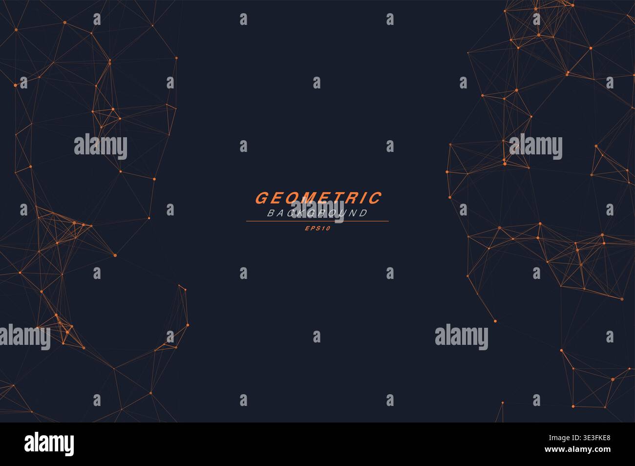 Abstract Split Layout Geometric Network Plexus Background, Connected Dots Lines Technology Copy Space Vector Wallpaper, Futuristic Molecular Web Node Stock Vector