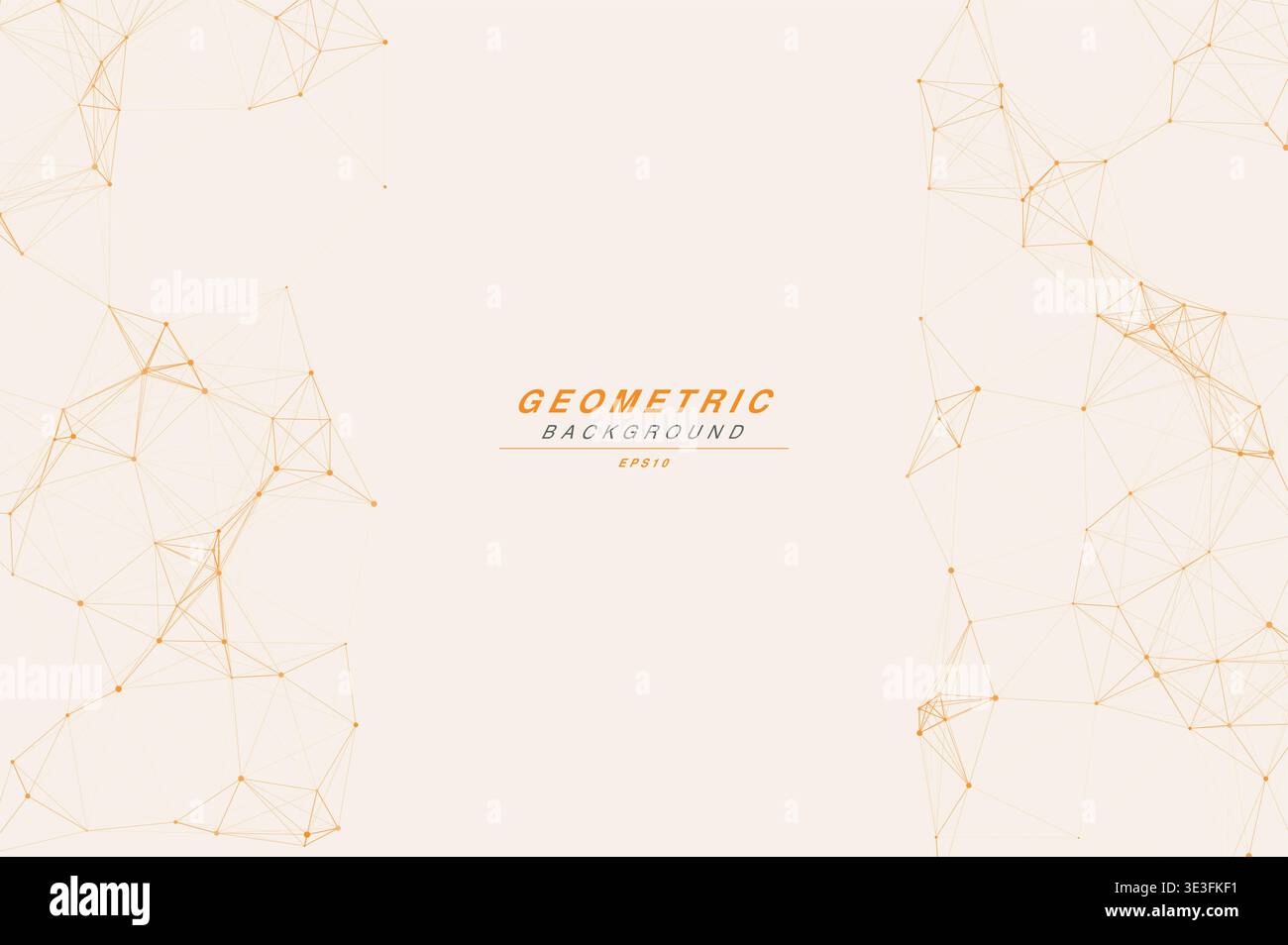 Abstract Split Layout Geometric Network Plexus Background, Connected Dots Lines Technology Copy Space Vector Wallpaper, Futuristic Molecular Web Node Stock Vector